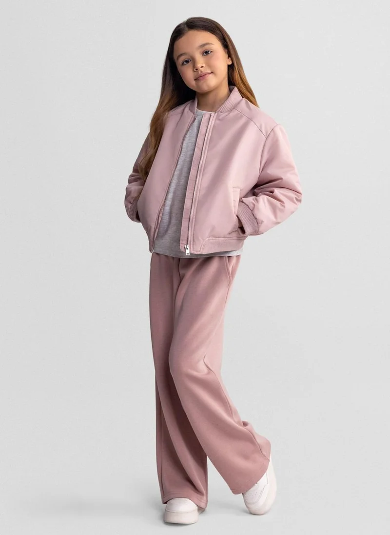 مينوتي Girls lightweight pink bomber jacket nylon quilted padding 3-15 years